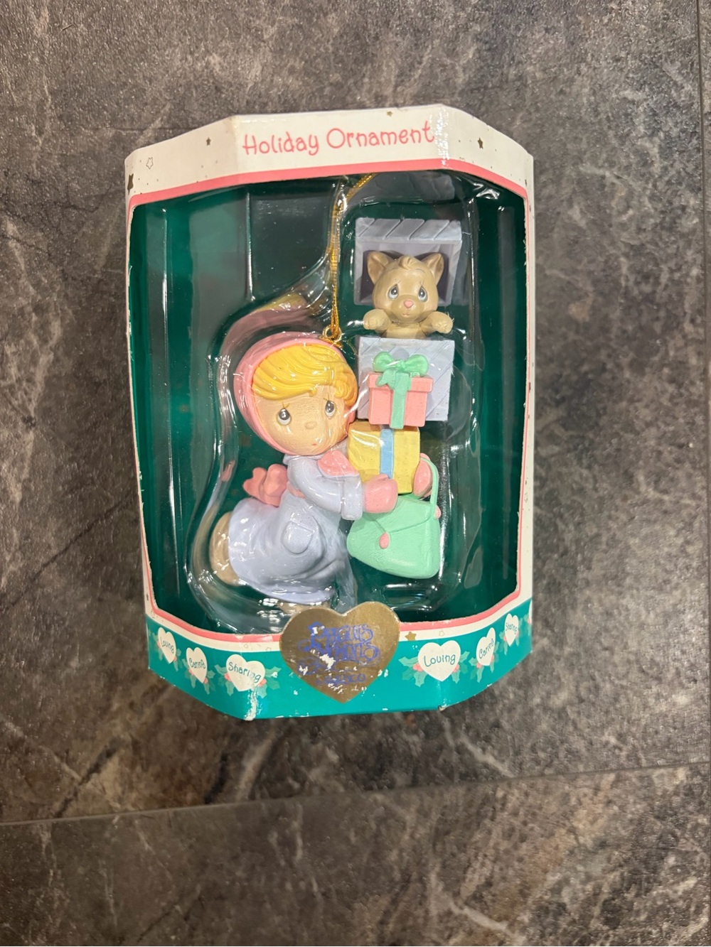Precious Moments Christmas Girl with Presents Resin Ornament 2.75" 886599